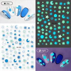 Xmas Nail Sticker Fluorescent Nail Art DIY Decoration