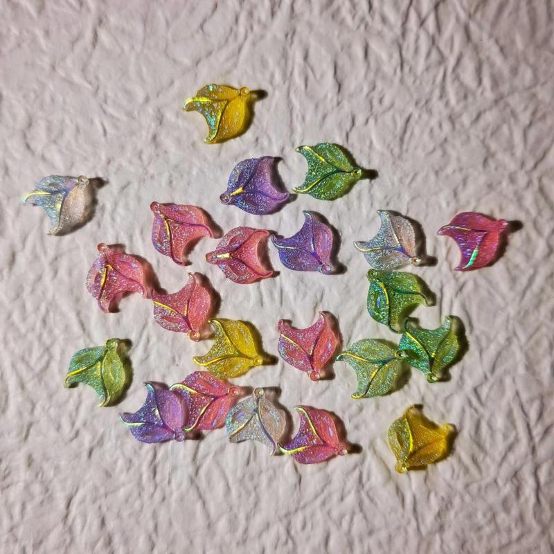 50 Pcs Aurora Fox Rhinestones Resin Flat Base Nail Art Strass Decorations