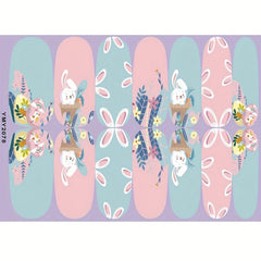 Easter Cartoon Nail Polish Stickers - Bunny Egg Nail Strips for Women and Girls
