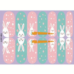 Easter Cartoon Nail Polish Stickers - Bunny Egg Nail Strips for Women and Girls