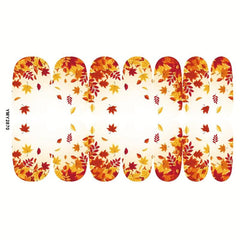 12 Sheets Fall Nail Wraps Stickers Self Adhesive Maple Leaf Nail Art Decals