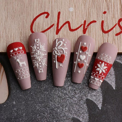 5D Embossed Christmas Nail Stickers Decals