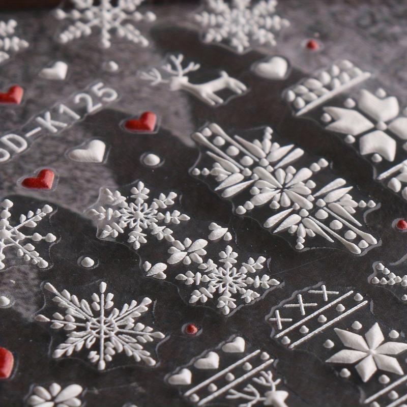 5D Embossed Christmas Nail Stickers Decals
