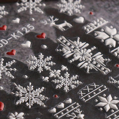 5D Embossed Christmas Nail Stickers Decals