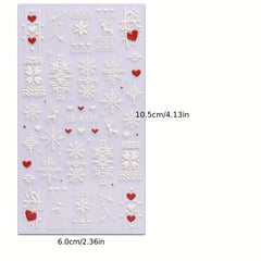 5D Embossed Christmas Nail Stickers Decals