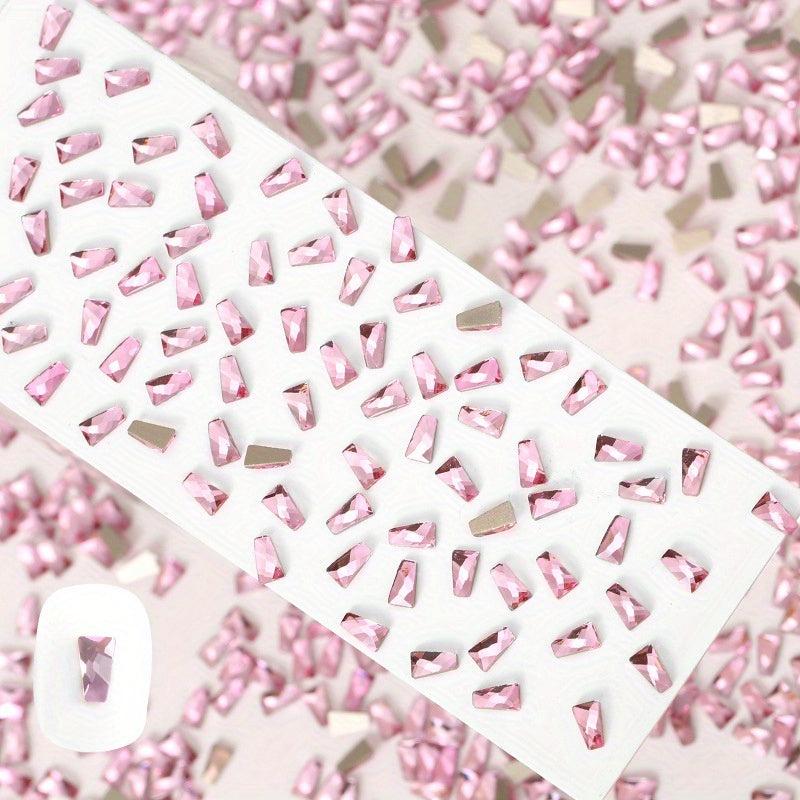 Pink Glass Nail Art Rhinestones Mix Shape Gemstones DIY Accessories