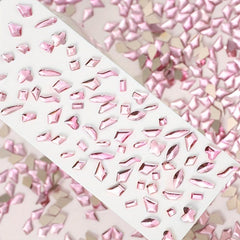 Pink Glass Nail Art Rhinestones Mix Shape Gemstones DIY Accessories