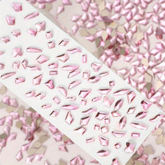 Pink Glass Nail Art Rhinestones Mix Shape Gemstones DIY Accessories