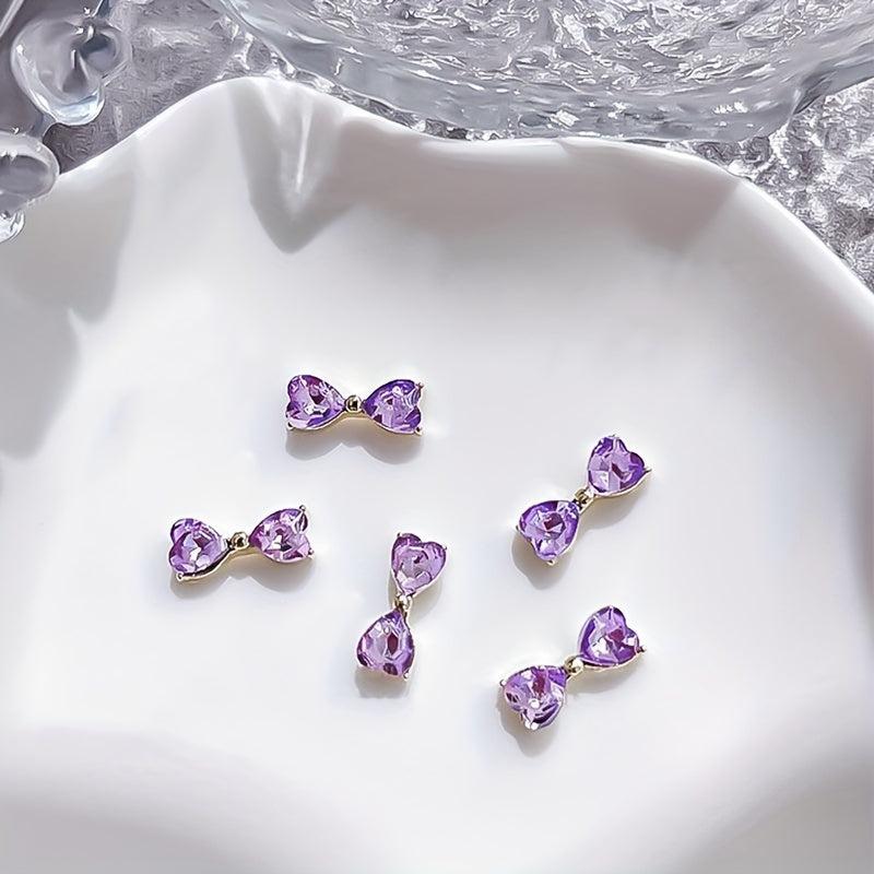 10pcs Crystal Heart Nail Charms 3D Rhinestone Nail Art Jewelry DIY Designs