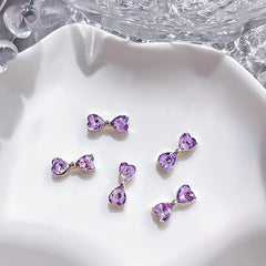 10pcs Crystal Heart Nail Charms 3D Rhinestone Nail Art Jewelry DIY Designs