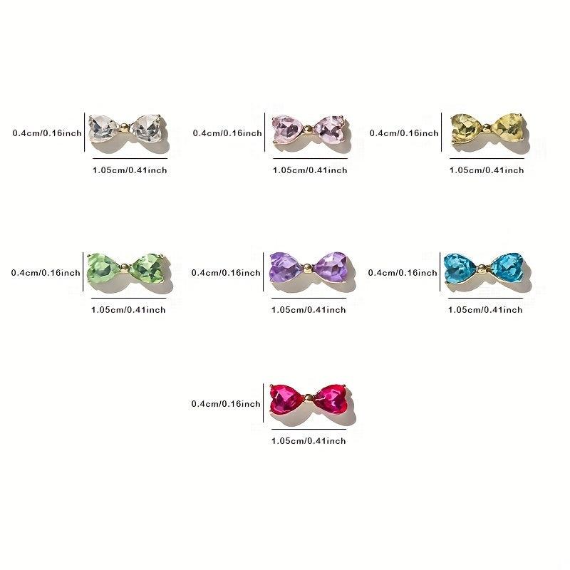 10pcs Crystal Heart Nail Charms 3D Rhinestone Nail Art Jewelry DIY Designs