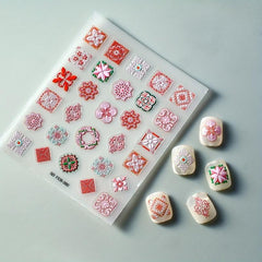5D Flower Nail Art Sticker Self-Adhesive Bohemian Style Nail Art Decals