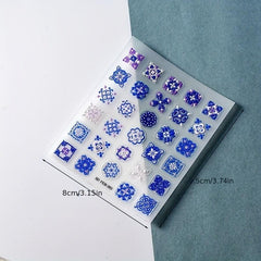 5D Flower Nail Art Sticker Self-Adhesive Bohemian Style Nail Art Decals