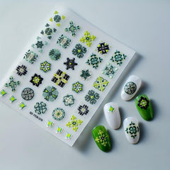 5D Flower Nail Art Sticker Self-Adhesive Bohemian Style Nail Art Decals