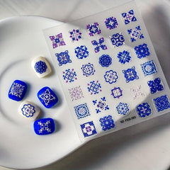 5D Flower Nail Art Sticker Self-Adhesive Bohemian Style Nail Art Decals