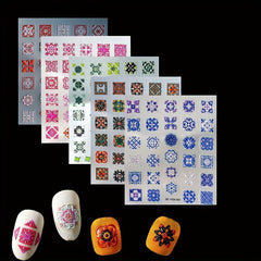 5D Flower Nail Art Sticker Self-Adhesive Bohemian Style Nail Art Decals