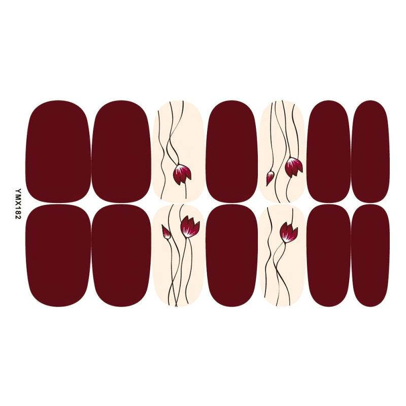10 Sheets Solid Adhesive Nail Stickers Full Nail Wraps For Women