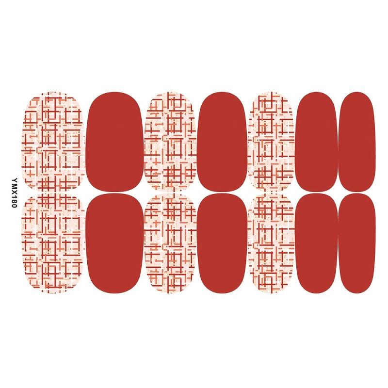 10 Sheets Solid Adhesive Nail Stickers Full Nail Wraps For Women