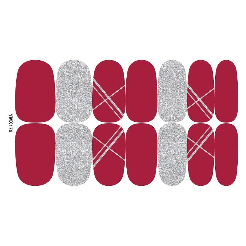 10 Sheets Solid Adhesive Nail Stickers Full Nail Wraps For Women
