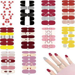 10 Sheets Solid Adhesive Nail Stickers Full Nail Wraps For Women