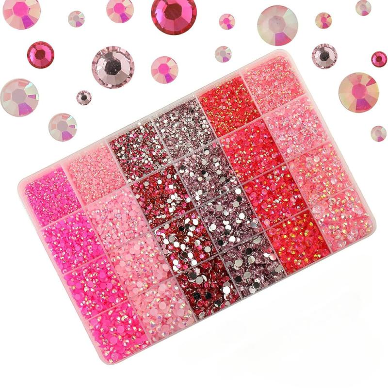 Purple AB Resin Flatback Rhinestones Kit for Crafts DIY Nail Art 2-5mm