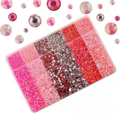 Purple AB Resin Flatback Rhinestones Kit for Crafts DIY Nail Art 2-5mm