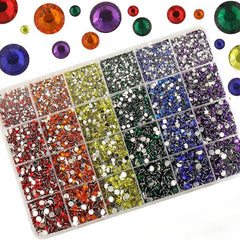 Purple AB Resin Flatback Rhinestones Kit for Crafts DIY Nail Art 2-5mm