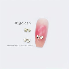 10Pcs Silver Bow Knot Nail Art Stickers for DIY