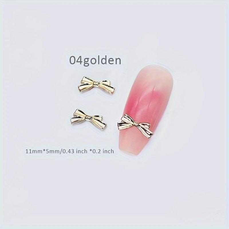 10Pcs Silver Bow Knot Nail Art Stickers for DIY