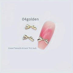 10Pcs Silver Bow Knot Nail Art Stickers for DIY