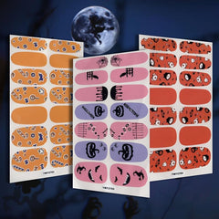 12 Halloween Nail Polish Stickers, 6 Files Pumpkin Rose Skull Gel Nail Decals