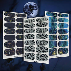 12 Halloween Nail Polish Stickers, 6 Files Pumpkin Rose Skull Gel Nail Decals