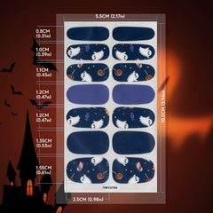 12 Halloween Nail Polish Stickers, 6 Files Pumpkin Rose Skull Gel Nail Decals