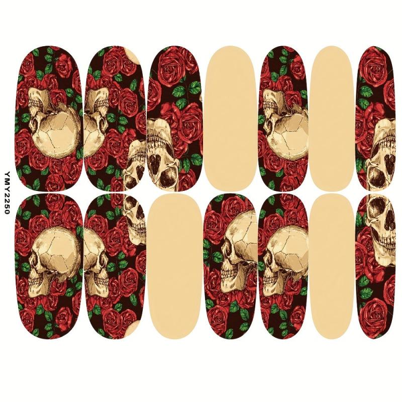 Halloween Skull Face Nail Polish Sticker