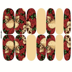 Halloween Skull Face Nail Polish Sticker