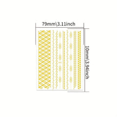 Golden Bronzing Nail Art Stickers Set - Heart Star Moon Self Adhesive Decals