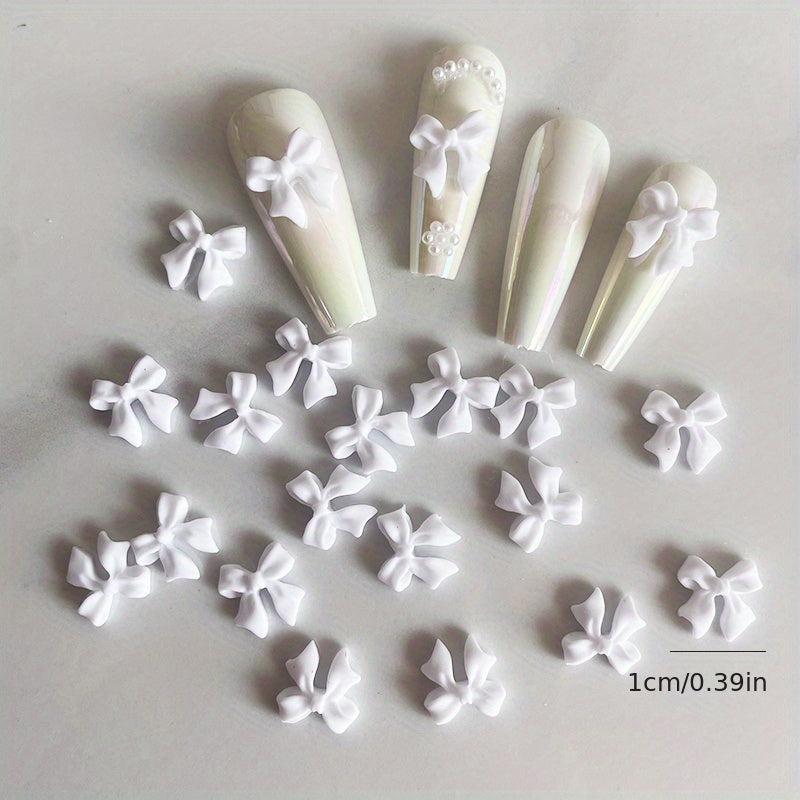 3D Resin Bows Nail Charms Bow Resin Nail Art Decorations 20 Pcs