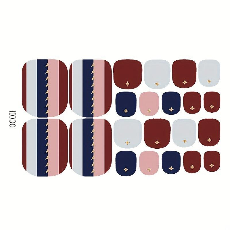 Waterproof Toenail Polish Stickers Self Adhesive Toenail Art Decal Strips