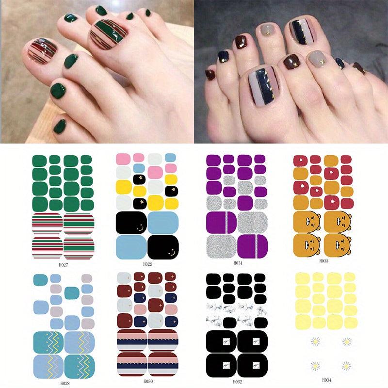 Waterproof Toenail Polish Stickers Self Adhesive Toenail Art Decal Strips