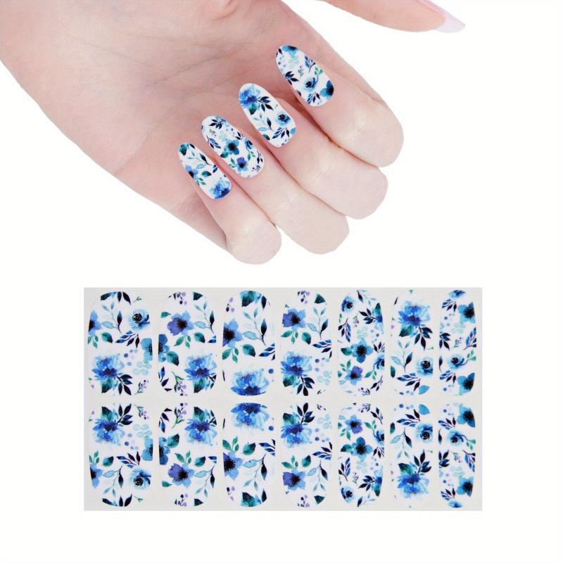 Colorful Flower Nail Decal Strips Self Adhesive Manicure Kit