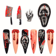 Halloween Nail Art Charms Blood Skeleton Ghost Alloy DIY or Salon