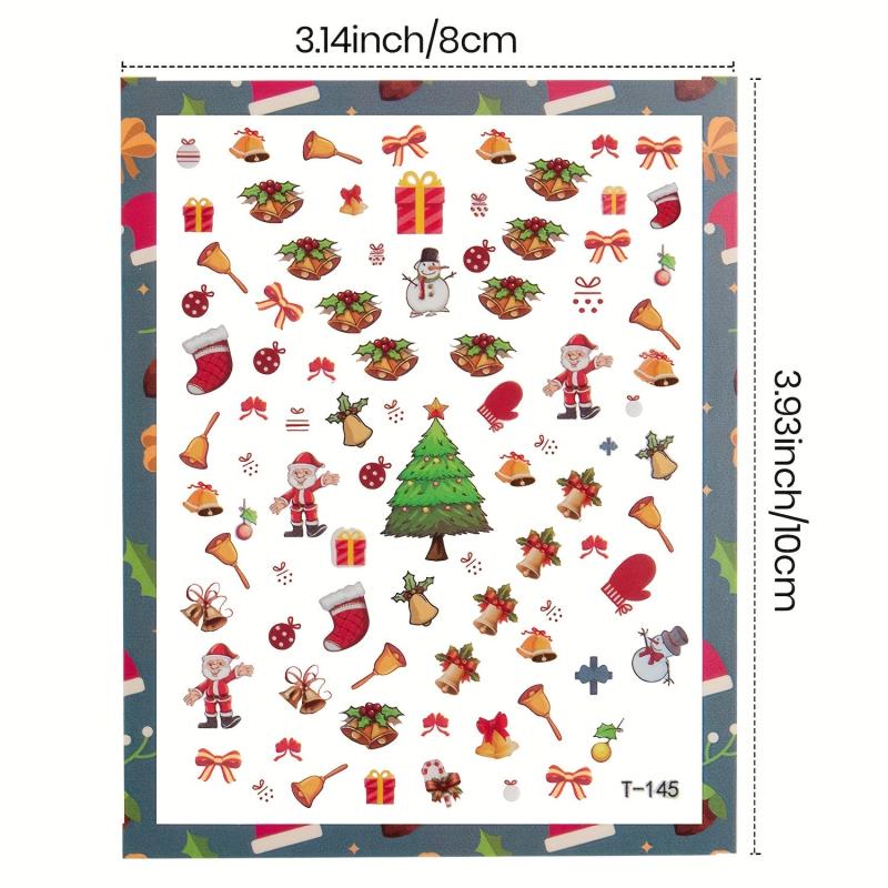 Christmas Nail Art Stickers Santa Claus Snowflake Elk Christmas Tree