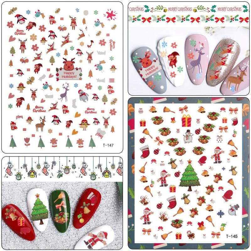 Christmas Nail Art Stickers Santa Claus Snowflake Elk Christmas Tree