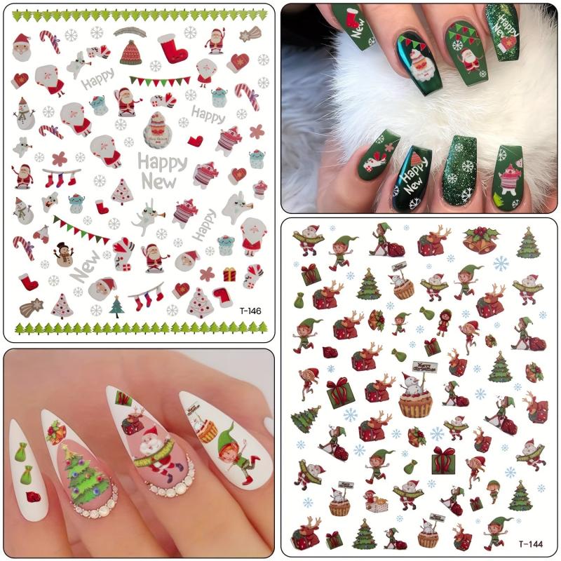 Christmas Nail Art Stickers Santa Claus Snowflake Elk Christmas Tree