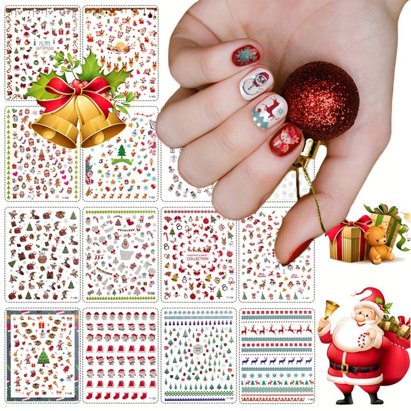 Christmas Nail Art Stickers Santa Claus Snowflake Elk Christmas Tree