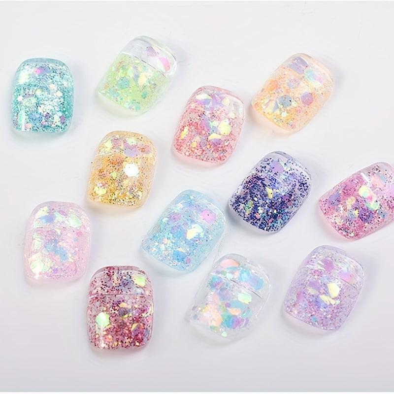 12pcs Laser Star Moon Glitter Sequins For Nails Face Body Makeup