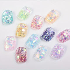 12pcs Laser Star Moon Glitter Sequins For Nails Face Body Makeup