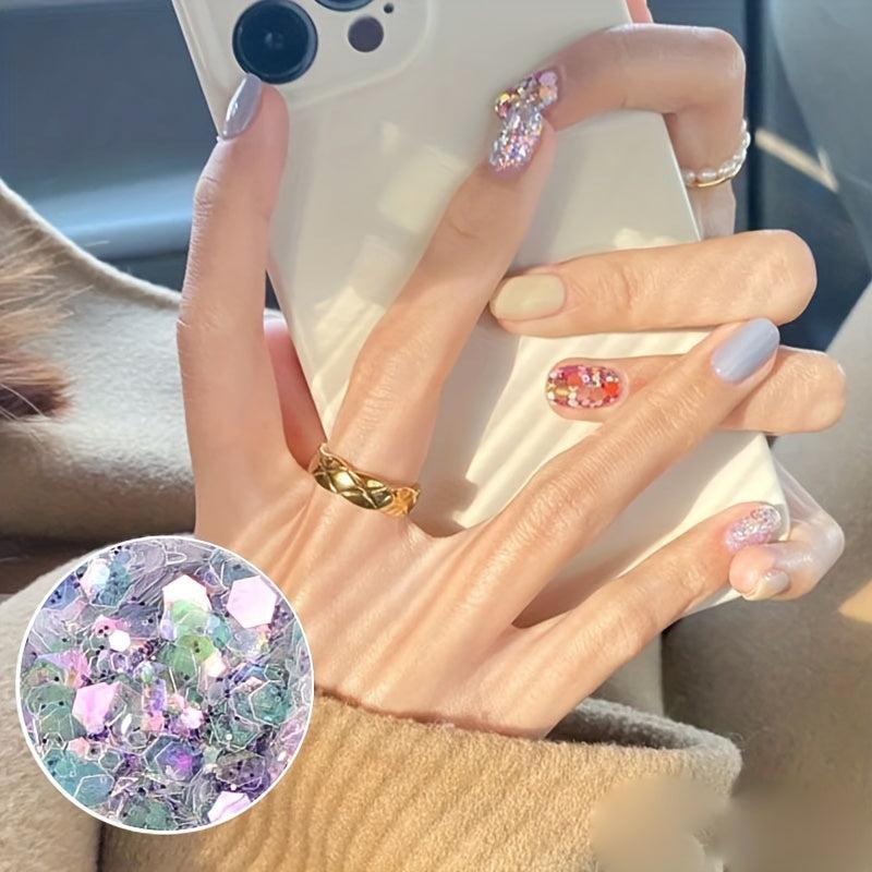 12pcs Laser Star Moon Glitter Sequins For Nails Face Body Makeup