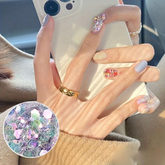 12pcs Laser Star Moon Glitter Sequins For Nails Face Body Makeup