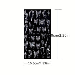 5D Hollow Butterfly Nail Stickers Dark Style